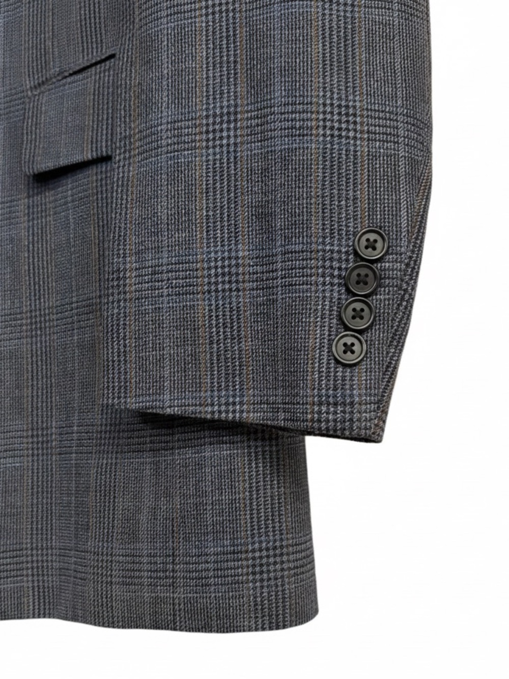 🔴 Jos. A. Bank 44R Silk Wool Sport Coat Grey Plaid Blazer Jacket Lightweight - Picture 6 of 9